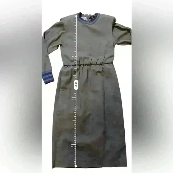 Vintage Ciao Ltd Plaid Sweater Gray Taupe Suede Dress Jacket 2 Piece Set Size 4 - Picture 16 of 16